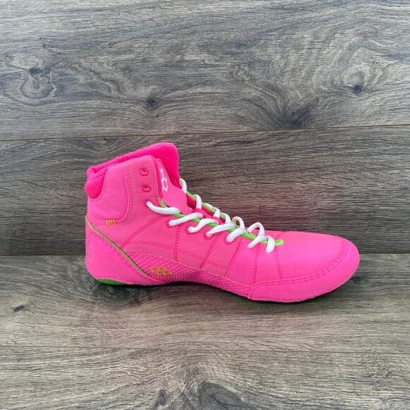 Rudis Colt 3.0 Wrestling Boxing Shoes Neon Pink Lime Green Mens Size 10.5 - Picture 4 of 6